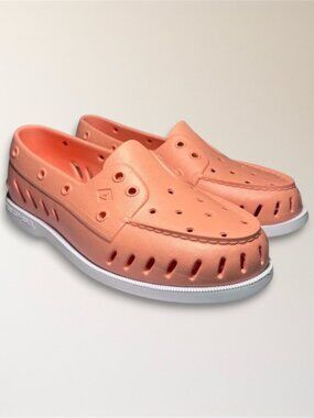 Sperry Authentic Original Float Boat Shoes Peach Slip On Comfort Womens 8 Travel